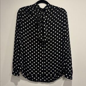J. Crew Black and White Polka Dot Shirt